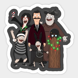 Christmas Burgers Addams Family Sticker